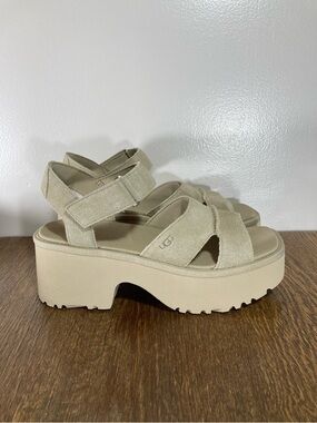 New Ugg New Heights Platform Slingback Sandal Women’s Various Sizes Mustard Seed